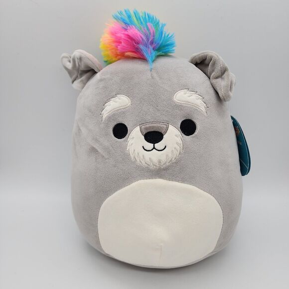Squishmallows SquishDoos May Schnauzer Dog Plush 11" Gray Rainbow Hair 2022 - Picture 1 of 7